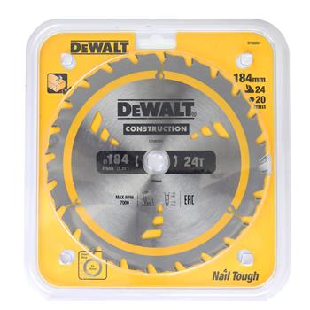 DeWalk Construction Circular Saw Blade 24T 20/16mm Arbour