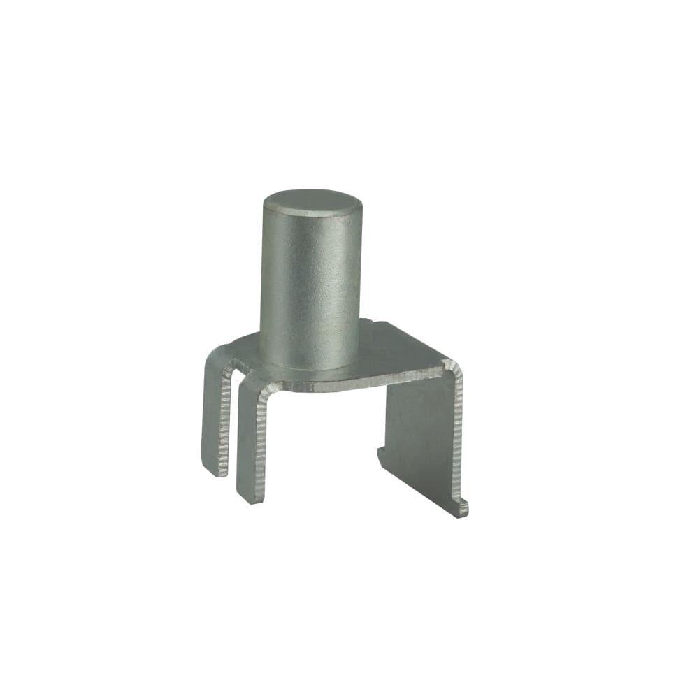 Metallic component on a white background