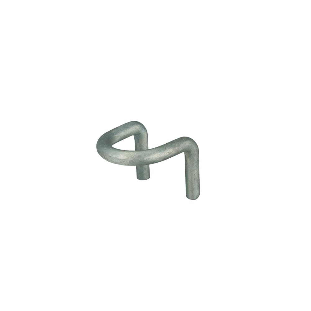Metallic U-shaped bracket on a white background