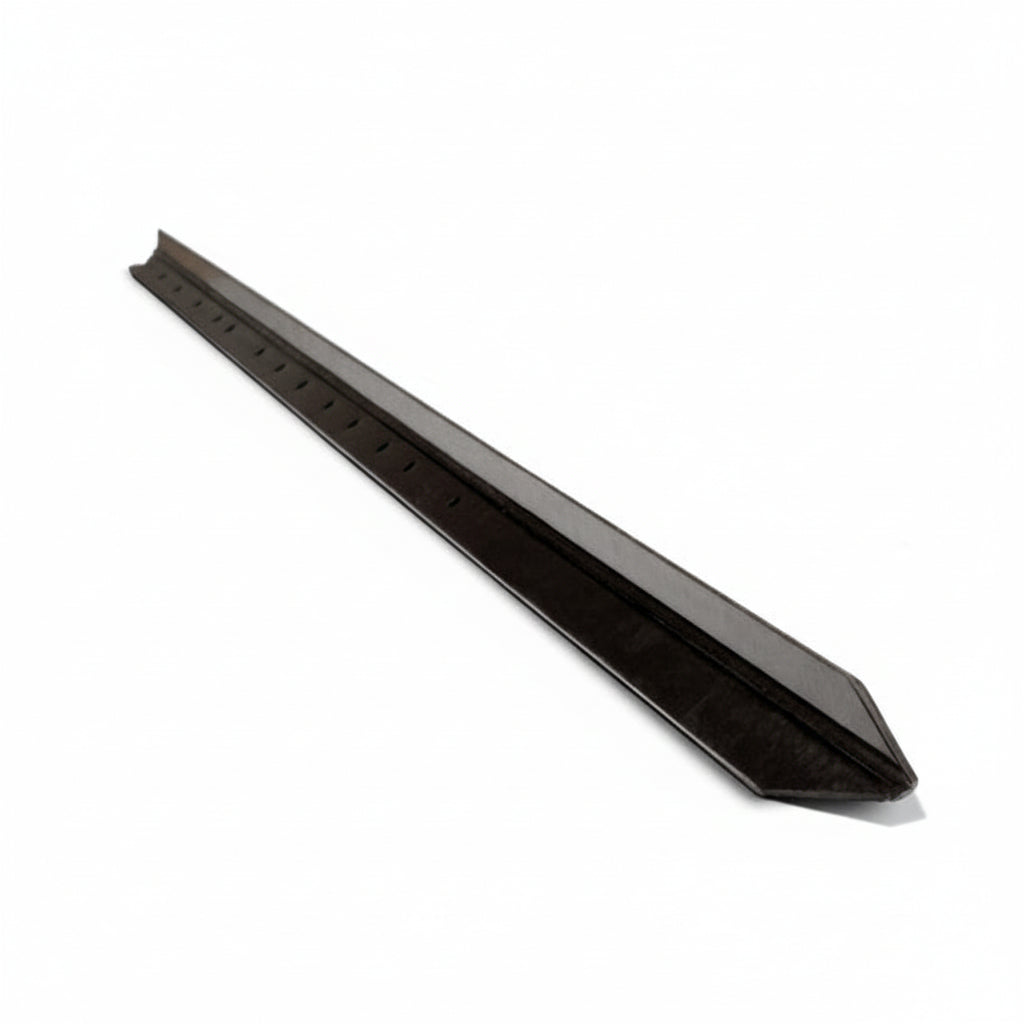 Black plastic strip on a white background
