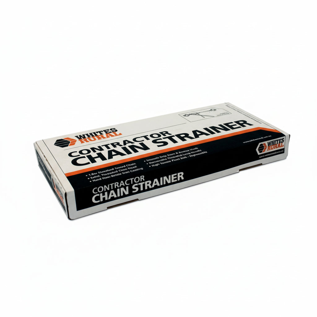 Box of Whiter & Rural Contractor Chain Strainer on a white background
