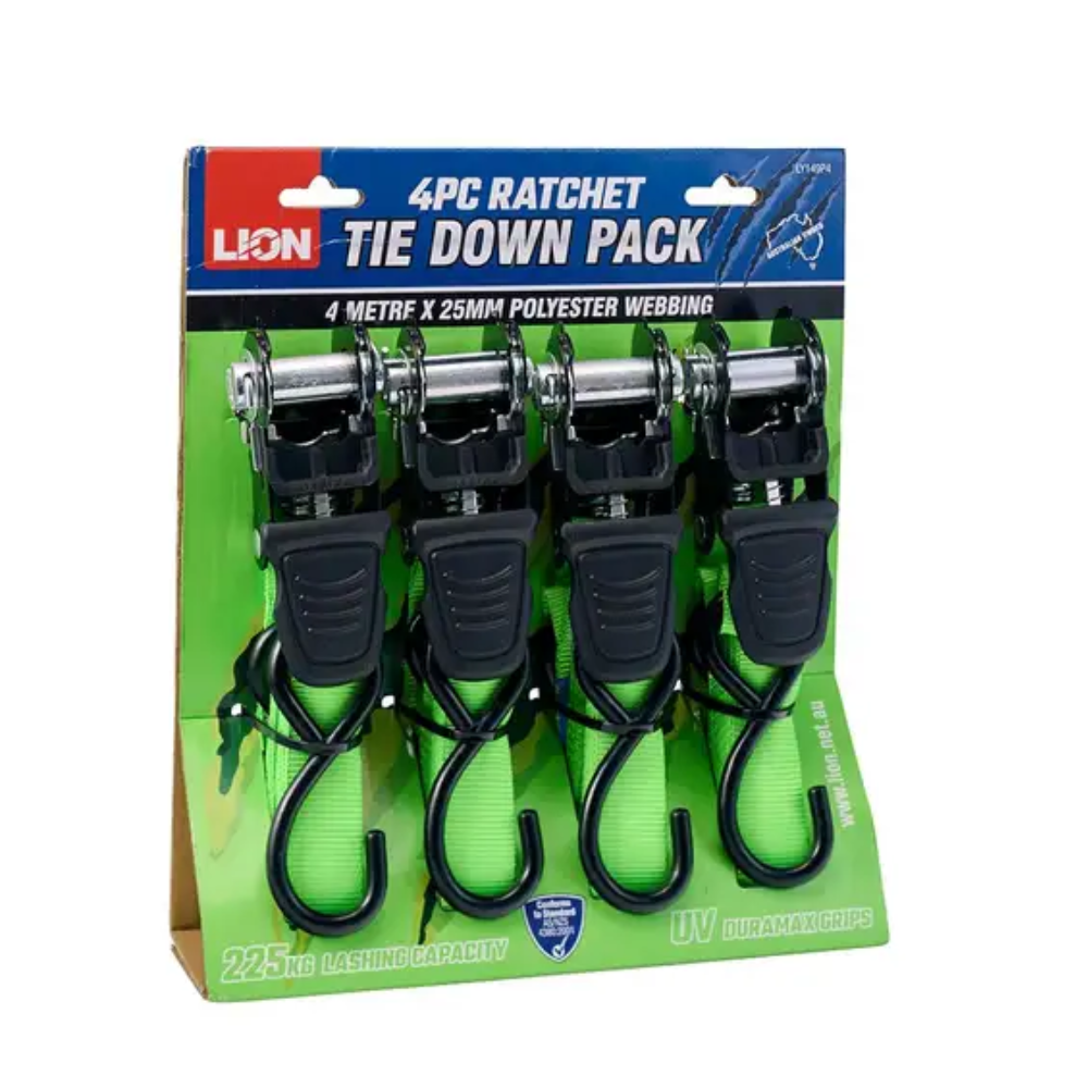Lion Ratchet Tie Down Set