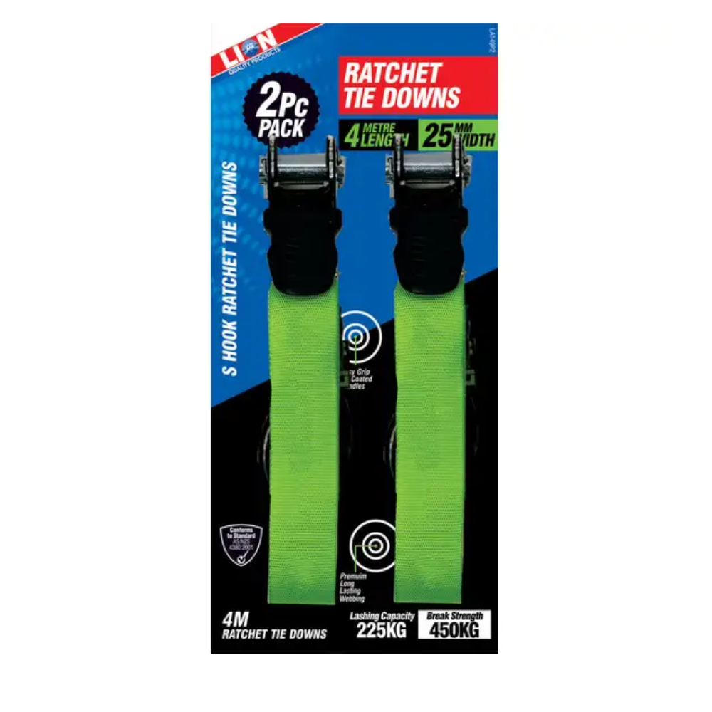 Lion Ratchet Tie Down Set