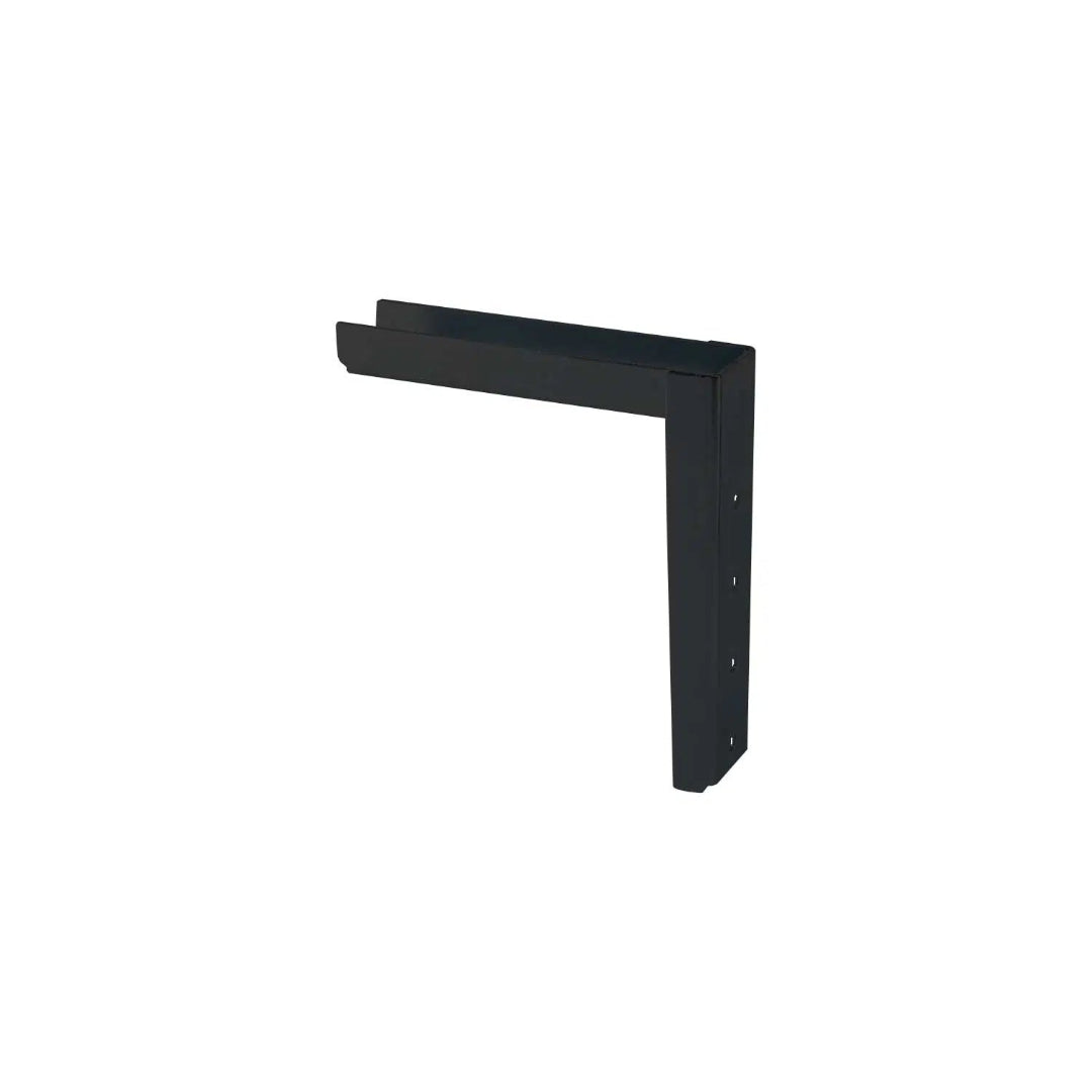 Black metal bracket on a white background