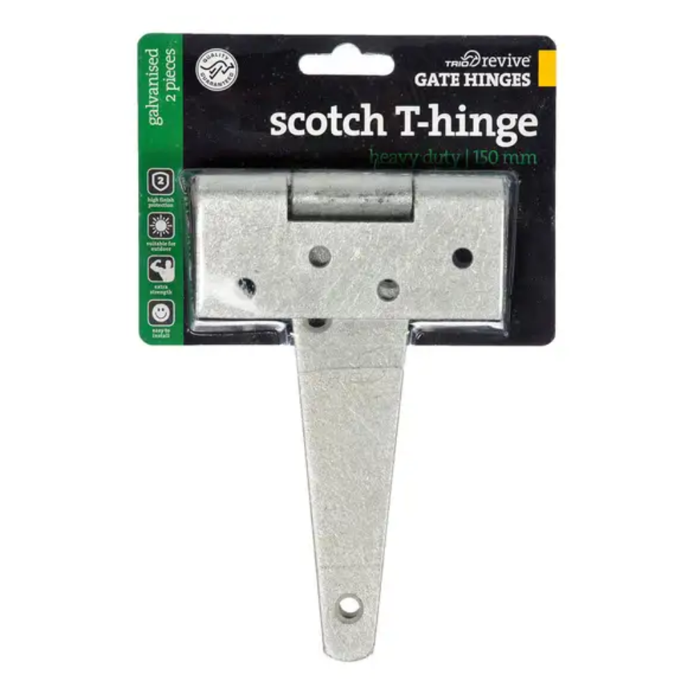 Trio Heavy Duty Scotch T-Hinge Galvanised 150mm Pk 2
