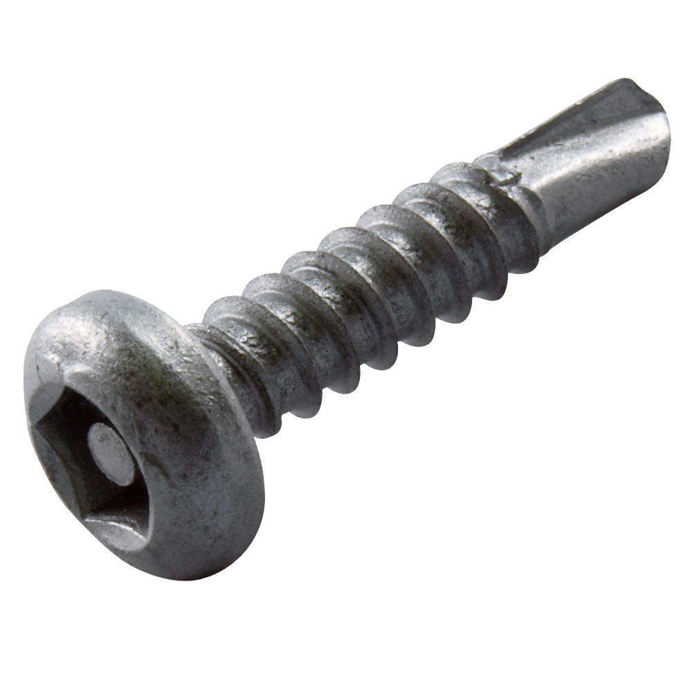 Metal screw on a white background