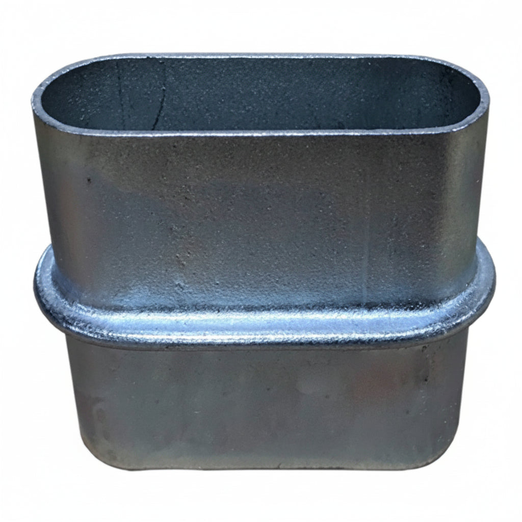 Two gray plastic containers on a white background