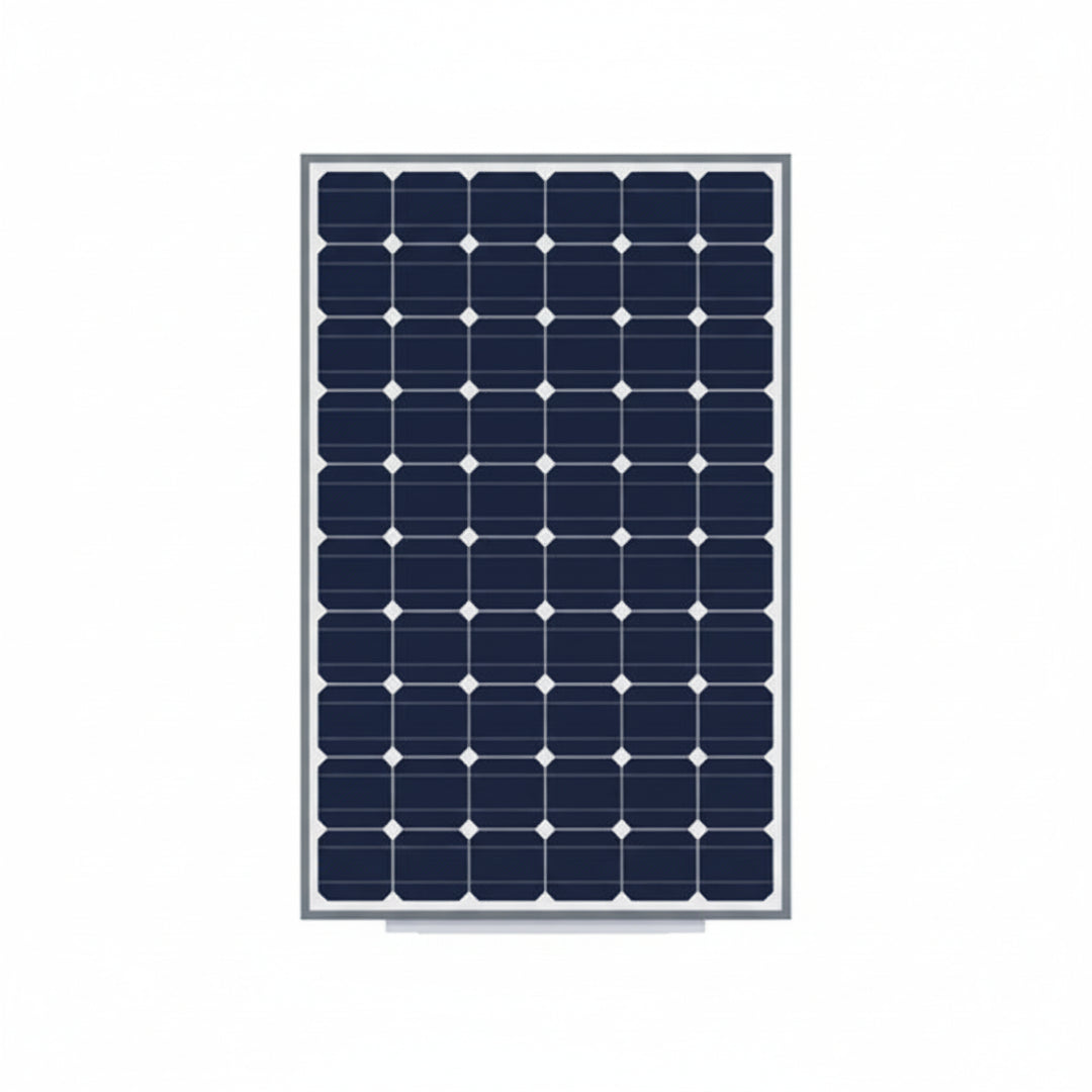 Solar panel with a grid pattern on a white background