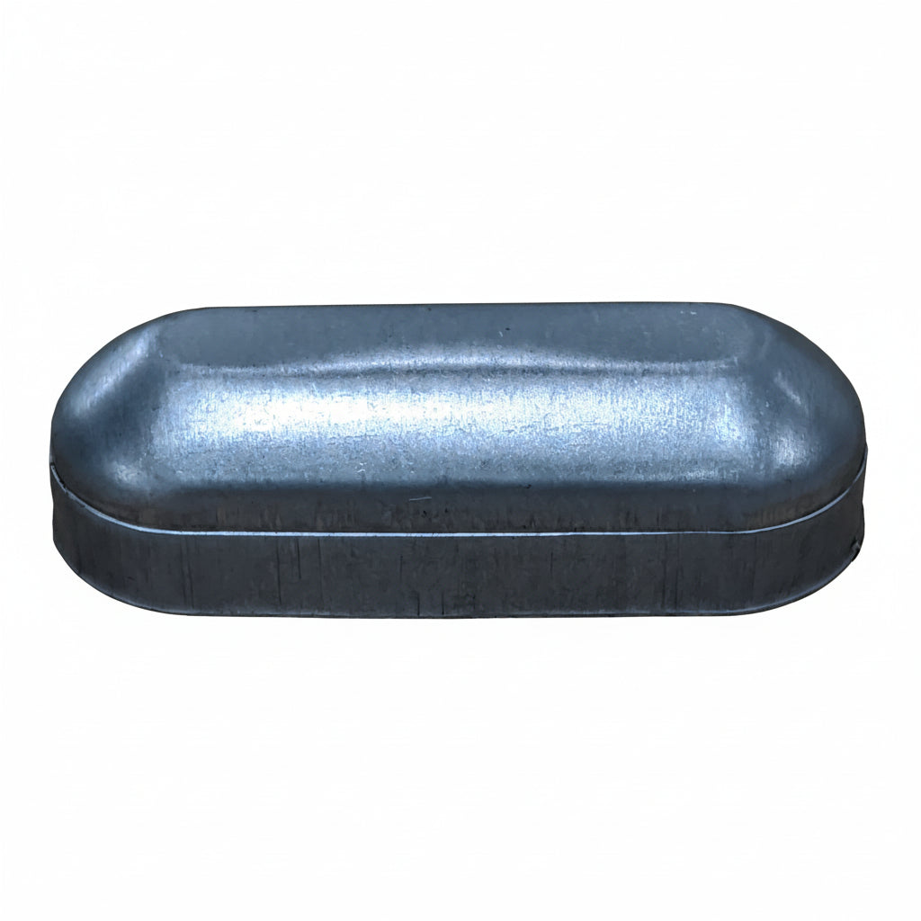 Metallic blue rectangular object on a white background