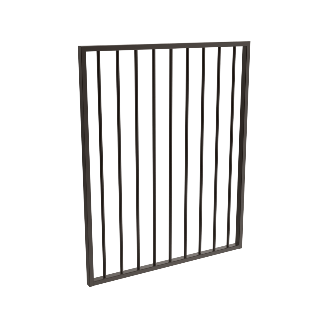 Black metal gate on a white background