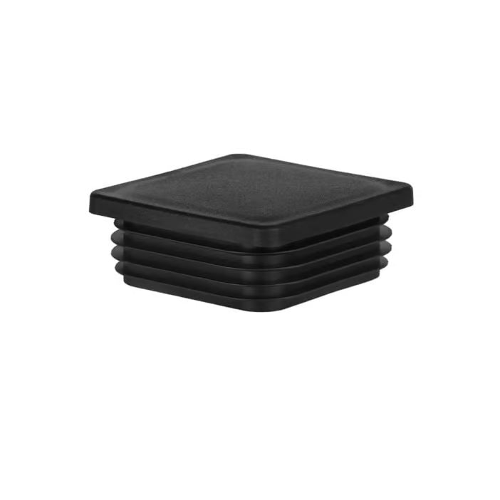 Stack of black square objects on a white background