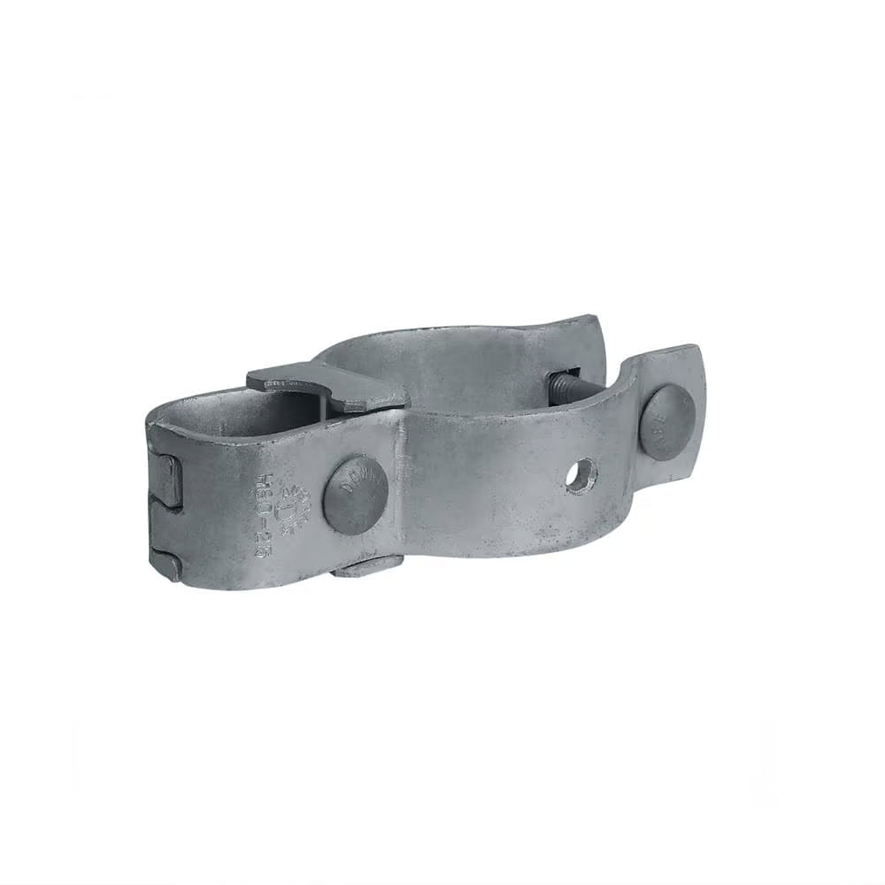 Metal clamping device on a white background