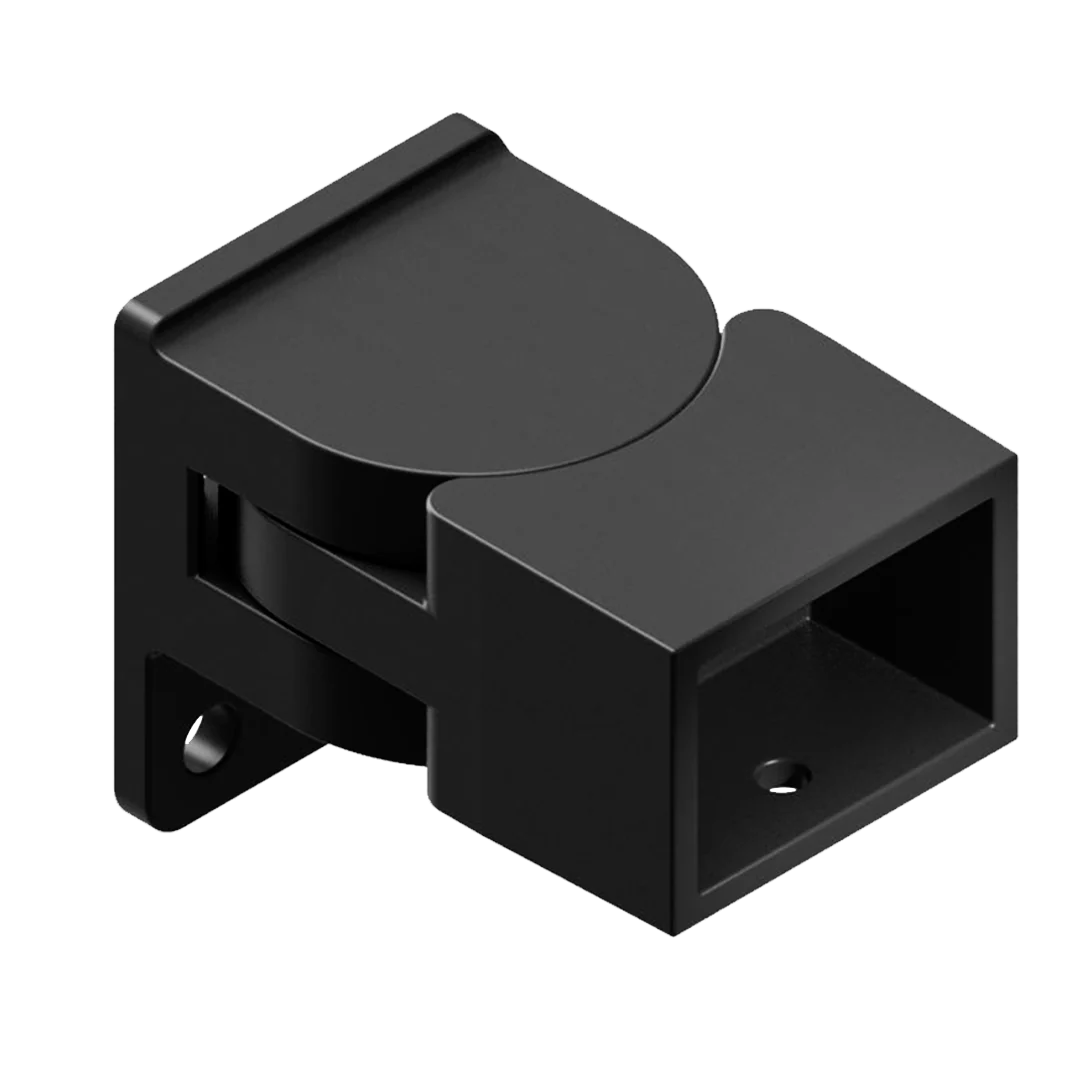 Black metal bracket on a white background