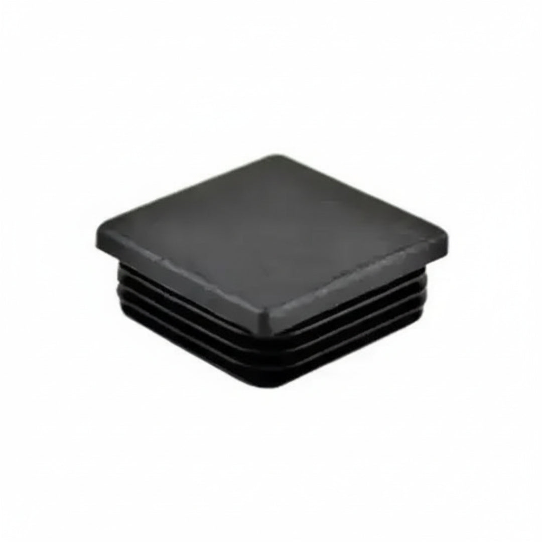 Black plastic cap on a white background