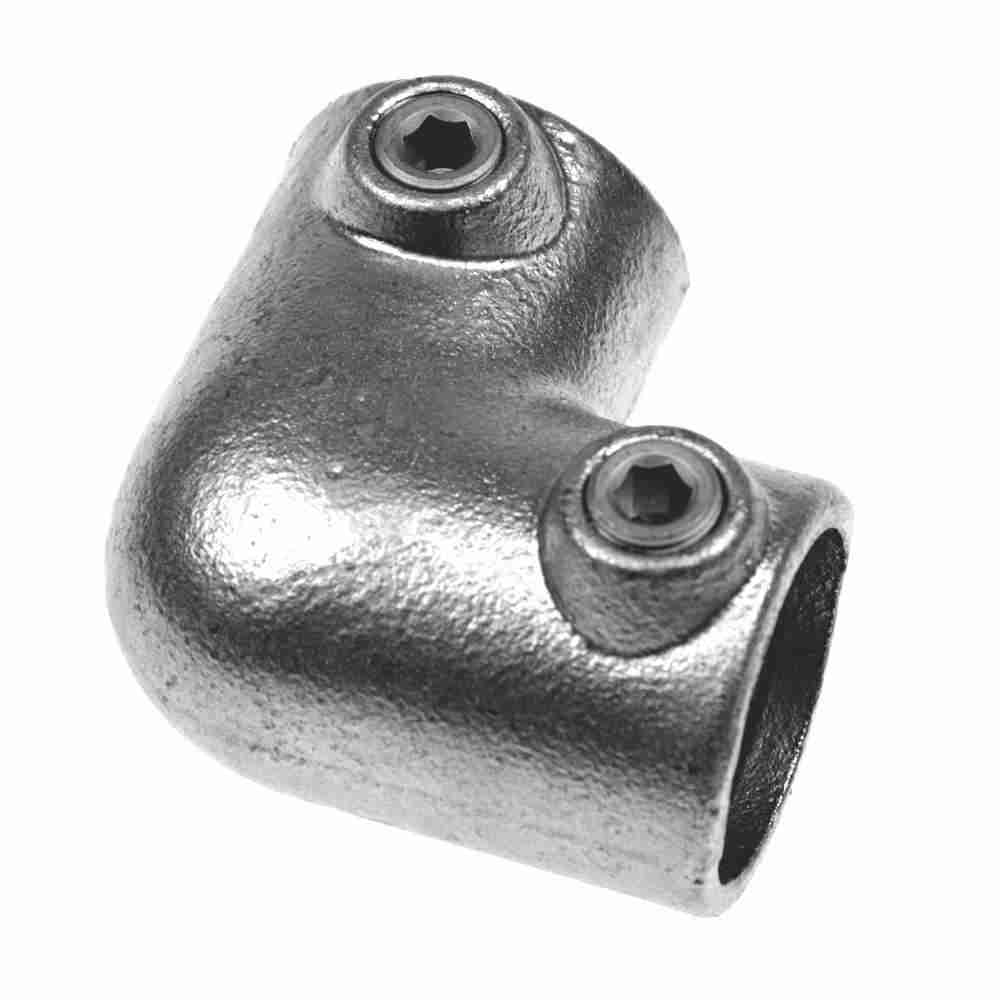 Metal pipe fitting on a white background