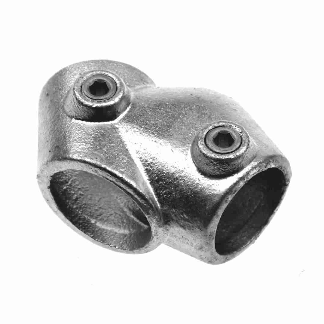 Metal pipe fitting on a white background