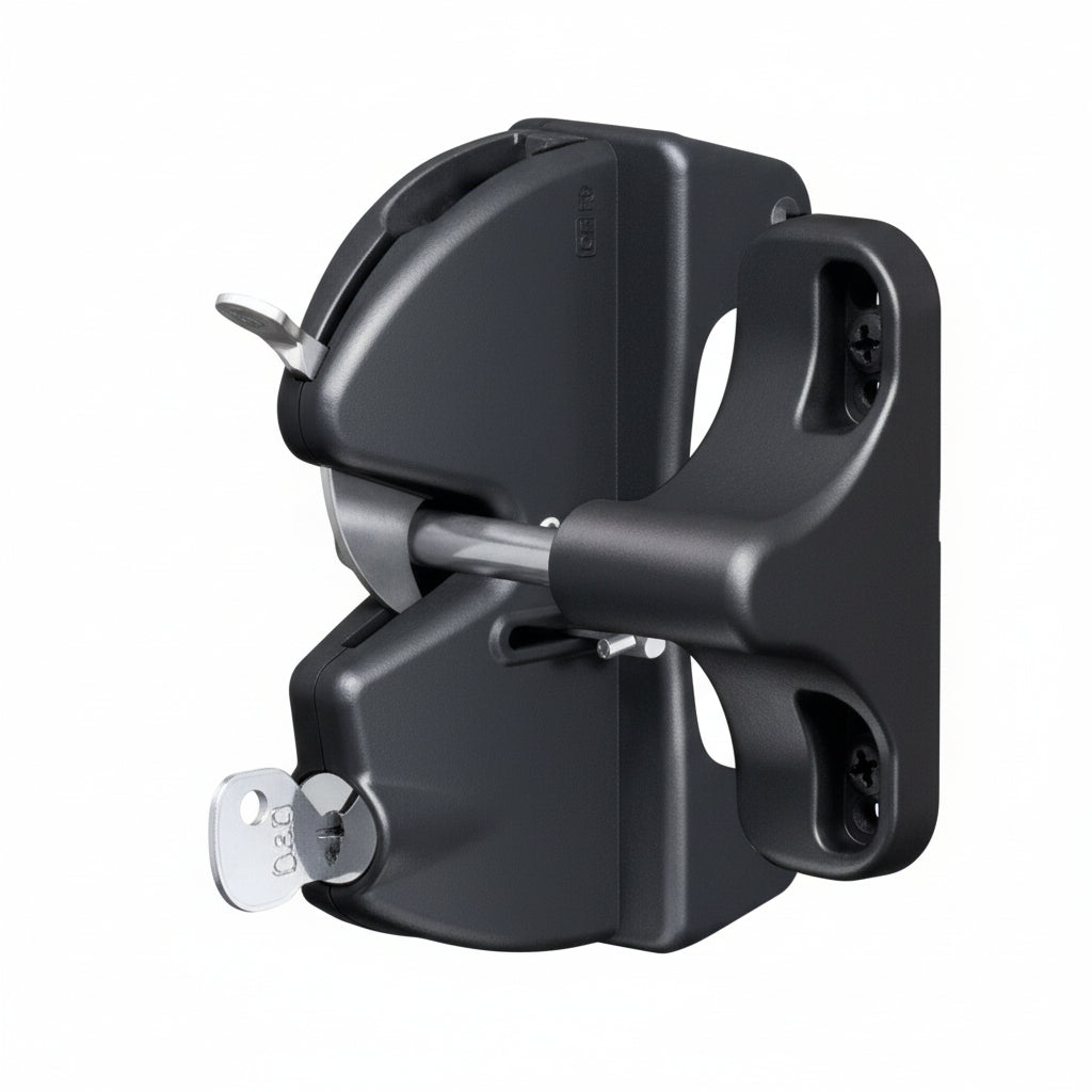 Lok Latch gate lock on white background 