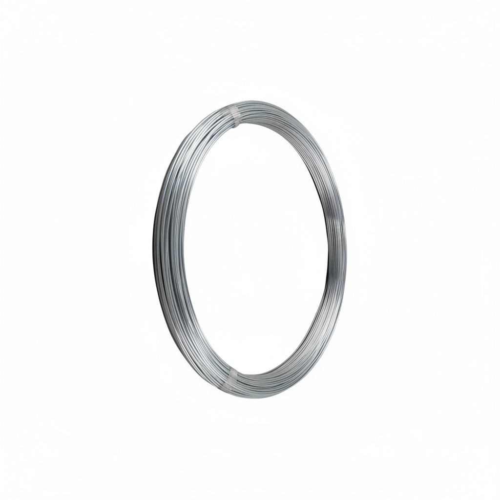 Coiled metal wire on a white background