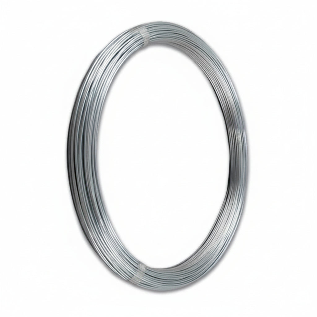 Coiled metal wire on a white background