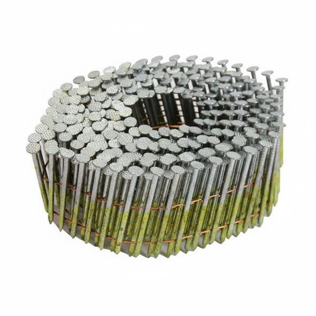 Roll of nails on a white background