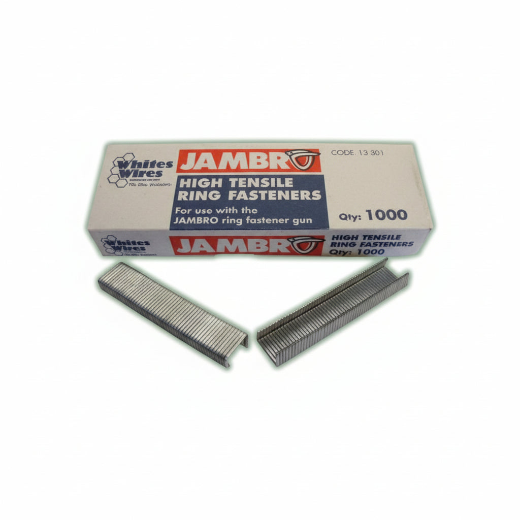 Jamber high tensile ring fasteners with packaging on a white background