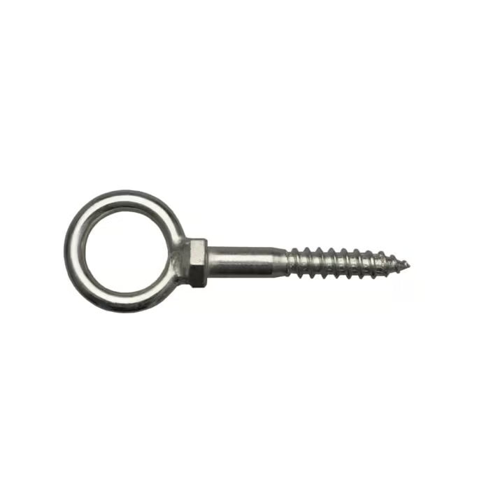 Metal eye bolt on a white background