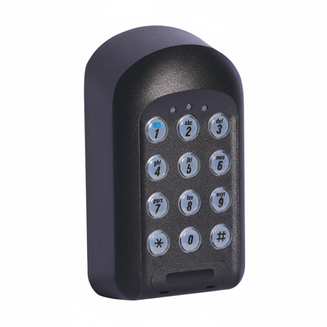 Digital keypad on a white background