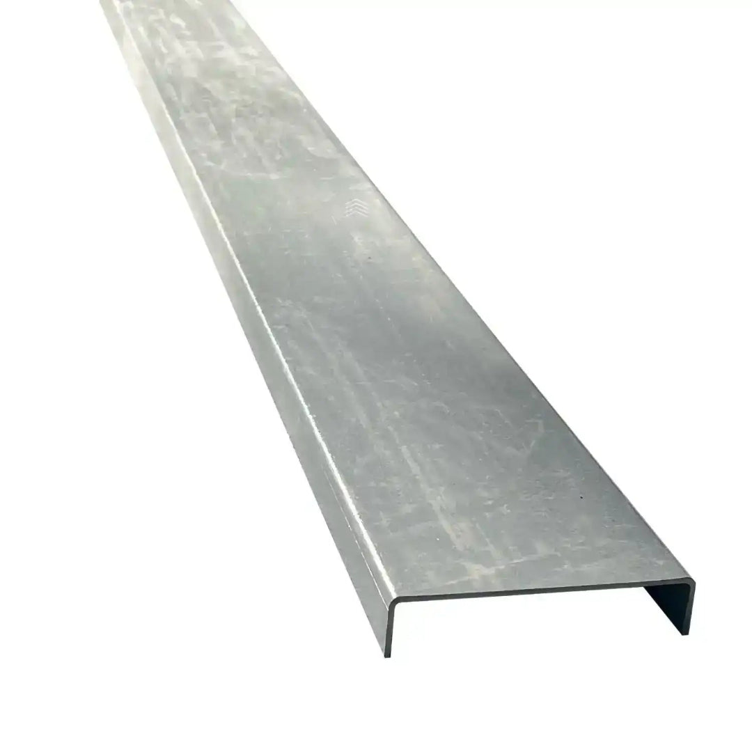 Metal channel on a white background