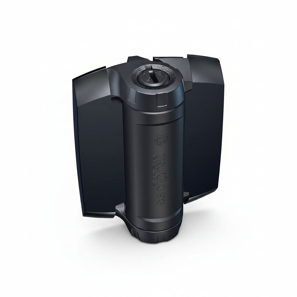 Black air filter with 'TruAir' branding on a white background