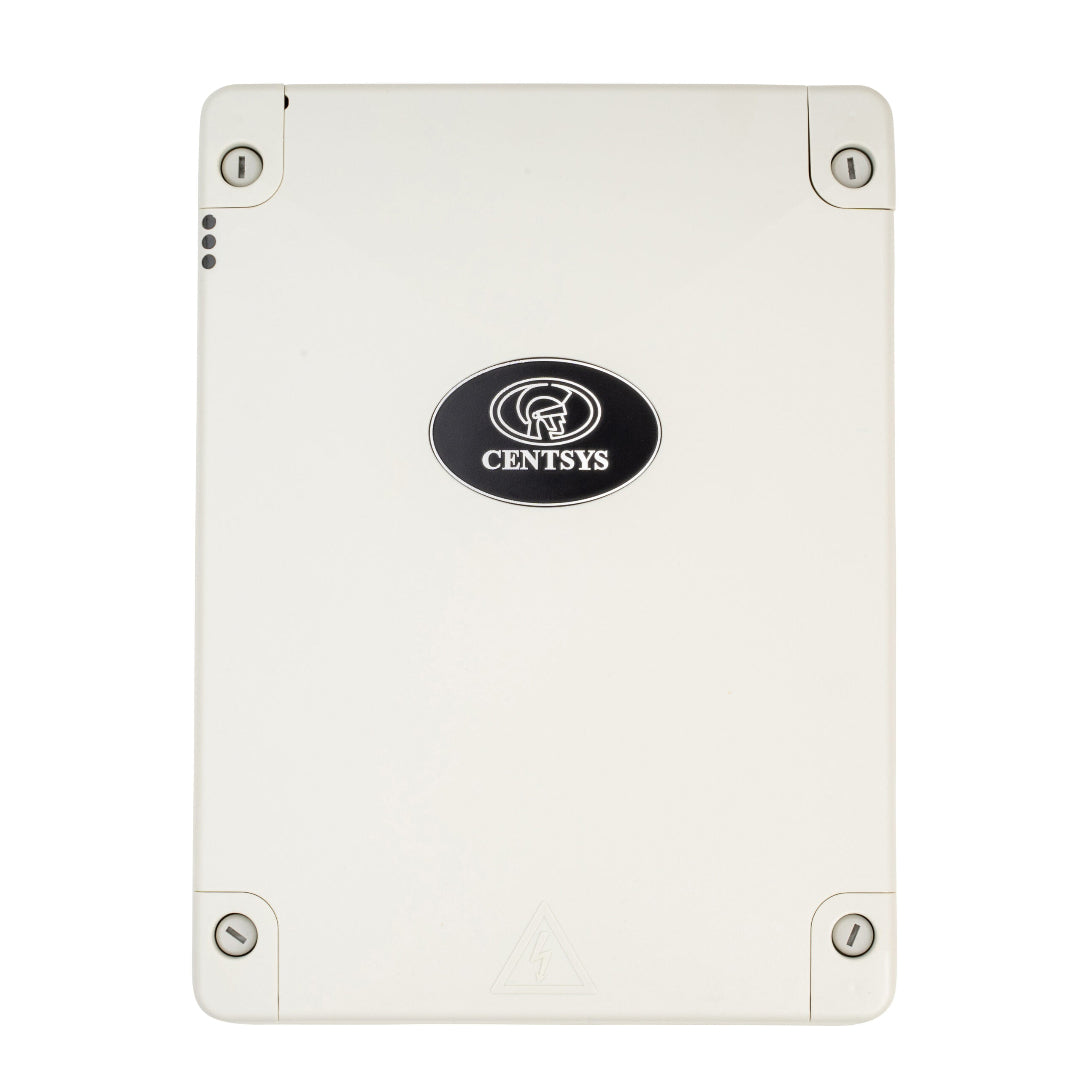 White electronic device with Centsys logo on a white background