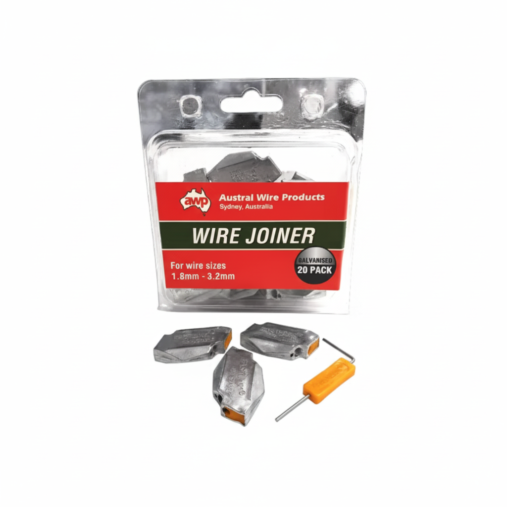 Wire joiner set with packaging on a white background