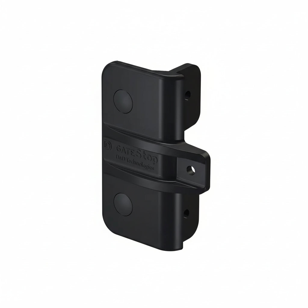 Black metal bracket with 'Gates' branding on a white background