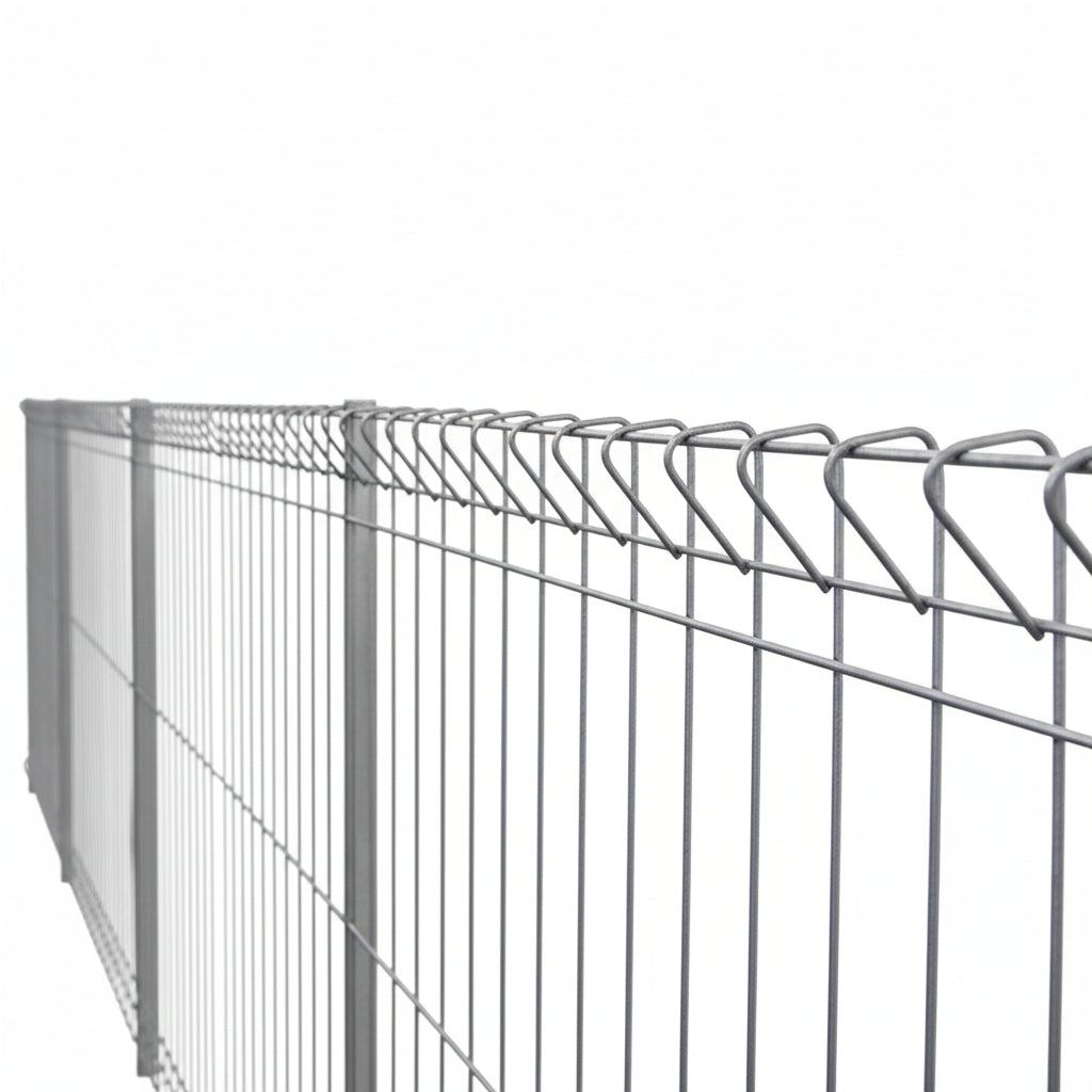 Close-up of a metal fence with a white background